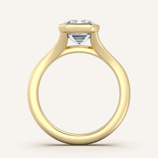 Split Cathedral Bezel | 14k Yellow Gold