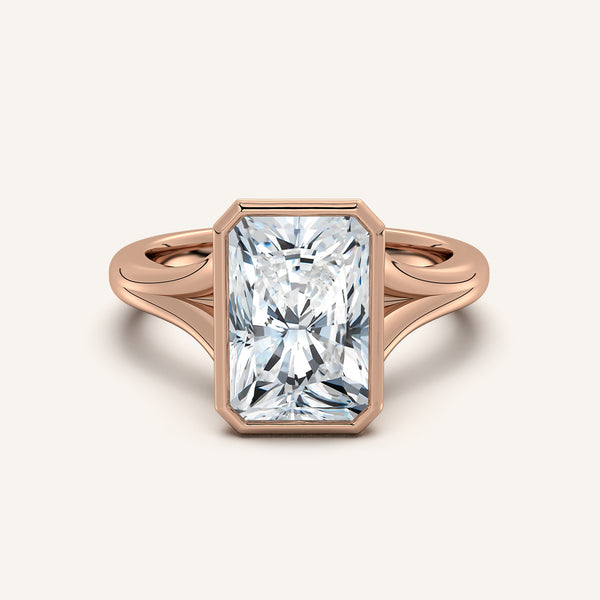 Split Cathedral Bezel Ring | 14k Rose Gold