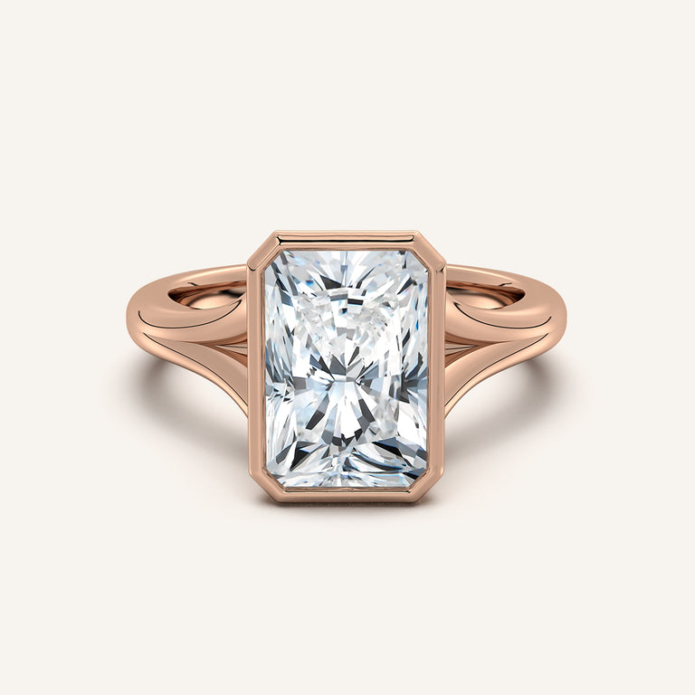 Image for Split Cathedral Bezel Ring | 18k Rose Gold
