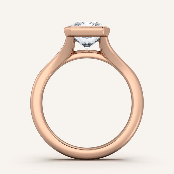 Split Cathedral Bezel Ring | 14k Rose Gold