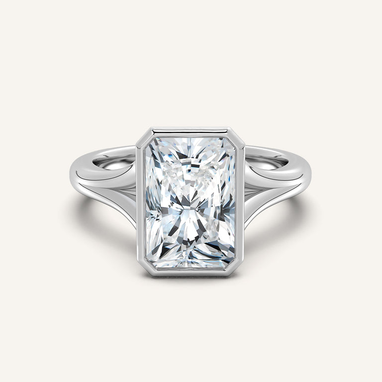 Image for Split Cathedral Bezel Ring | Platinum