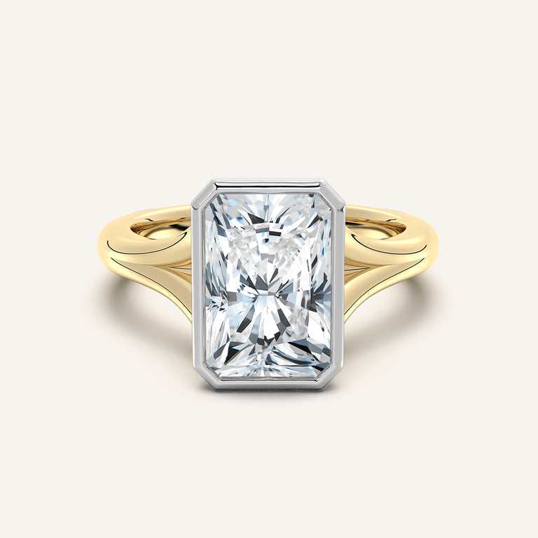 Image for Split Cathedral Bezel Ring | 18k Two Tone