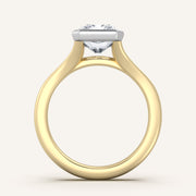 Image for Radiant Split Cathedral Bezel Ring | 18k Two Tone