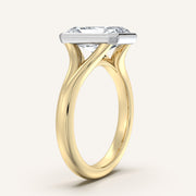 Image for Radiant Split Cathedral Bezel Ring | 18k Two Tone
