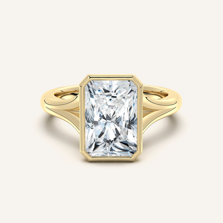 Image for Split Cathedral Bezel Ring | 18k Yellow Gold