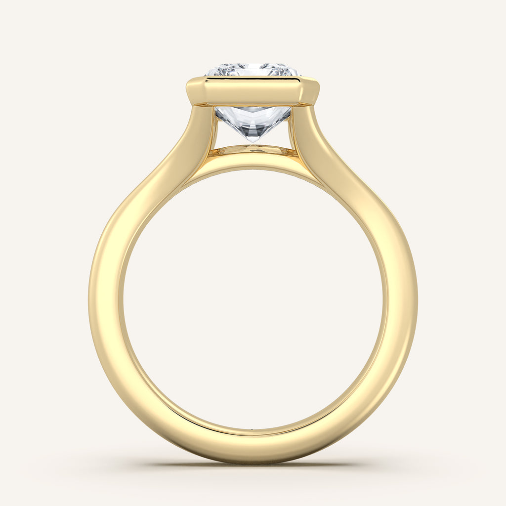 Radiant Split Cathedral Bezel Ring | 18k Yellow Gold & Clairamor