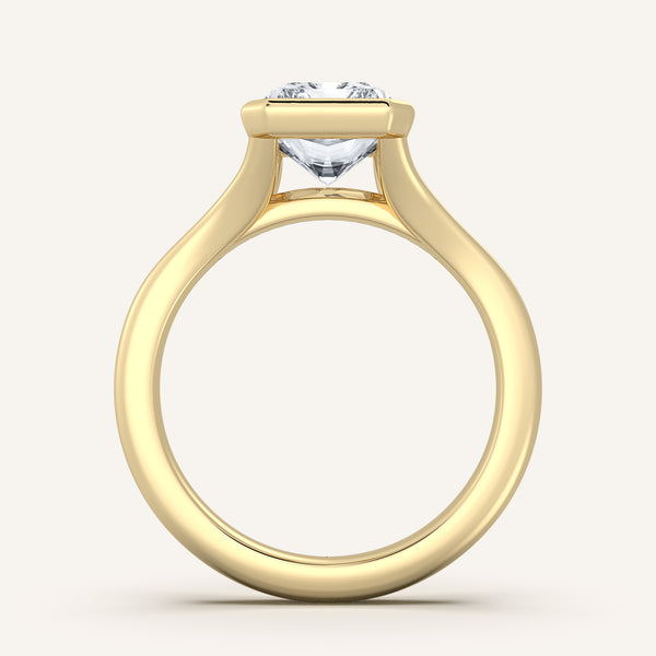Split Cathedral Bezel Ring | 18k Yellow Gold