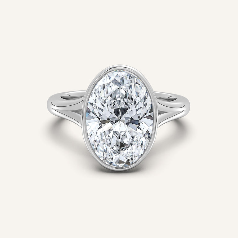 Image for Split Cathedral Bezel Ring | Platinum