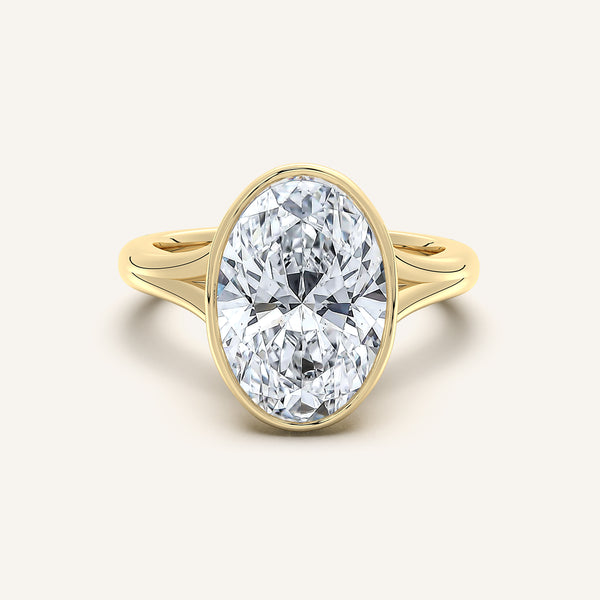 Split Cathedral Bezel | 14k Yellow Gold