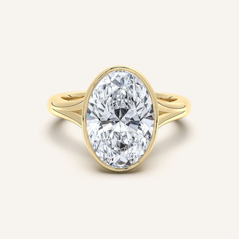Image for Split Cathedral Bezel Ring | 14k Yellow Gold