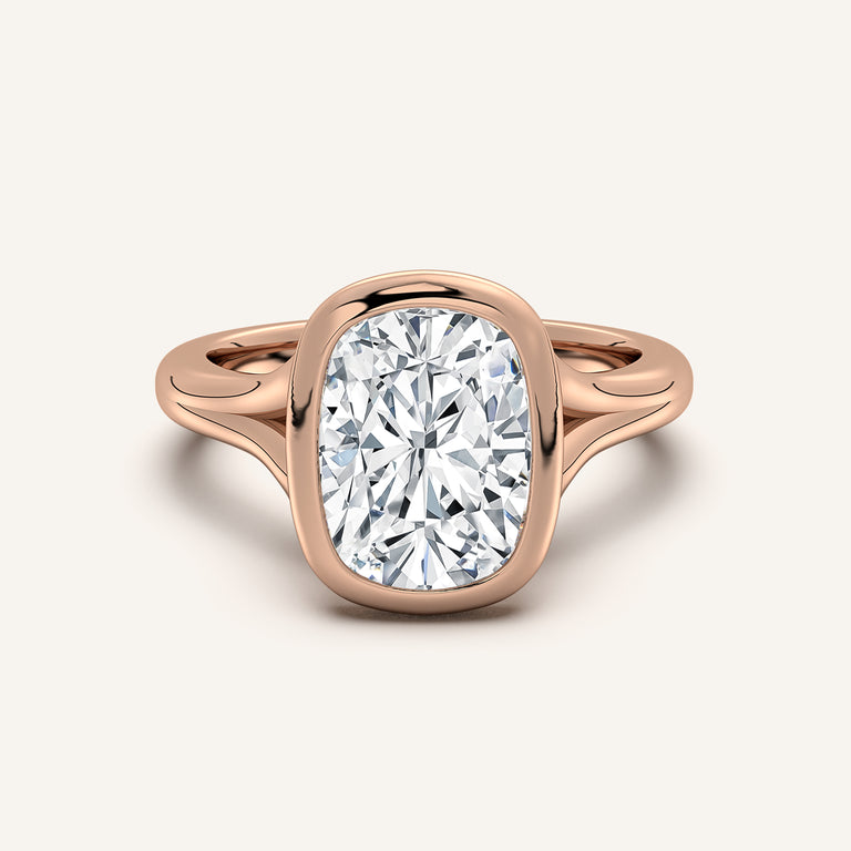 Image for Split Cathedral Bezel Ring | 18k Rose Gold