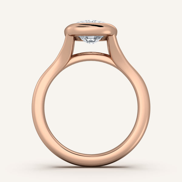 Cushion Split Cathedral Bezel Ring | 18k Rose Gold