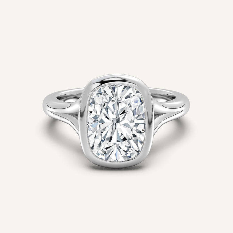 Image for Split Cathedral Bezel Ring | Platinum