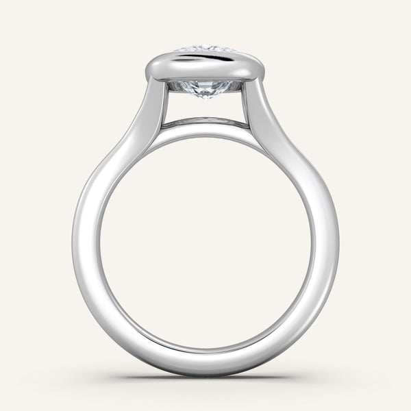 Cushion Split Cathedral Bezel Ring | Platinum