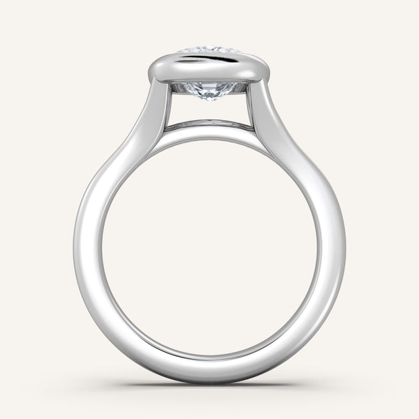 Split Cathedral Bezel | 18k White Gold