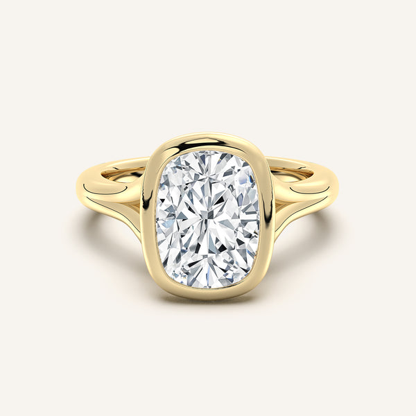 Split Cathedral Bezel | 14k Yellow Gold