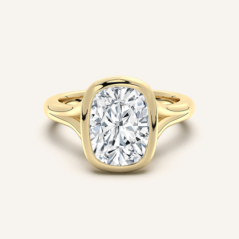 Image for Split Cathedral Bezel Ring | 18k Yellow Gold