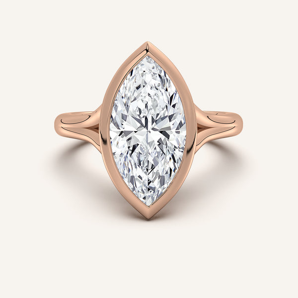 Split Cathedral Bezel | 18k Rose Gold