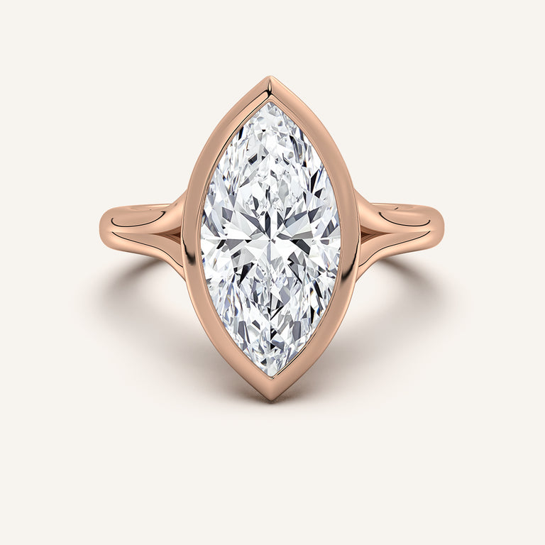Image for Split Cathedral Bezel Ring | 18k Rose Gold