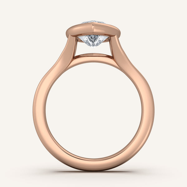 Marquise Split Cathedral Bezel Ring | 18k Rose Gold