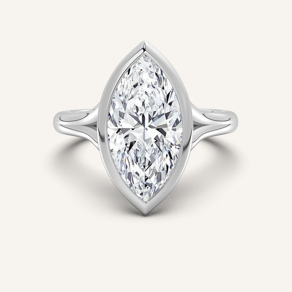 Split Cathedral Bezel | 14k White Gold