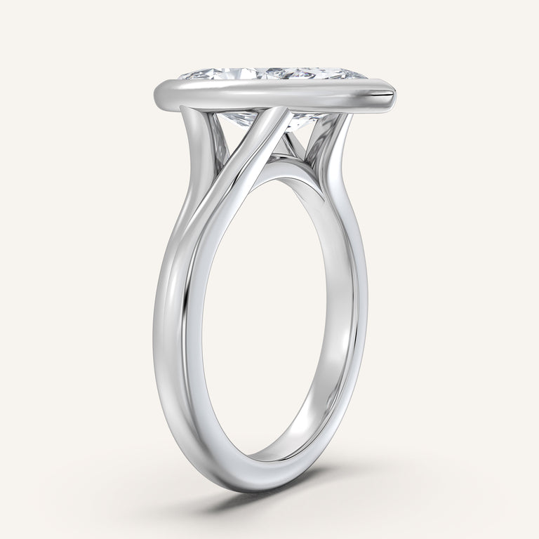 Image for Marquise Split Cathedral Bezel Ring | Platinum