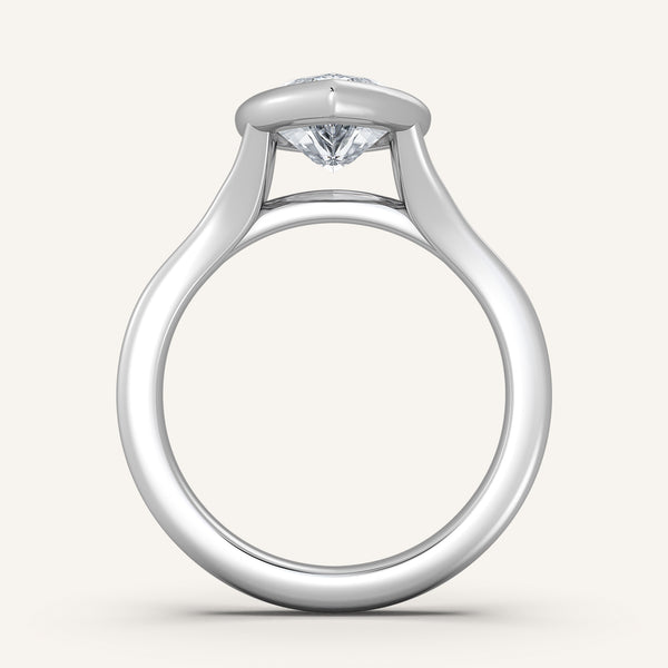 Marquise Split Cathedral Bezel Ring | 14k White Gold