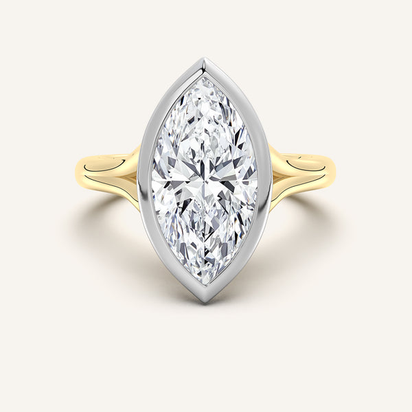 Split Cathedral Bezel | 18k Two Tone