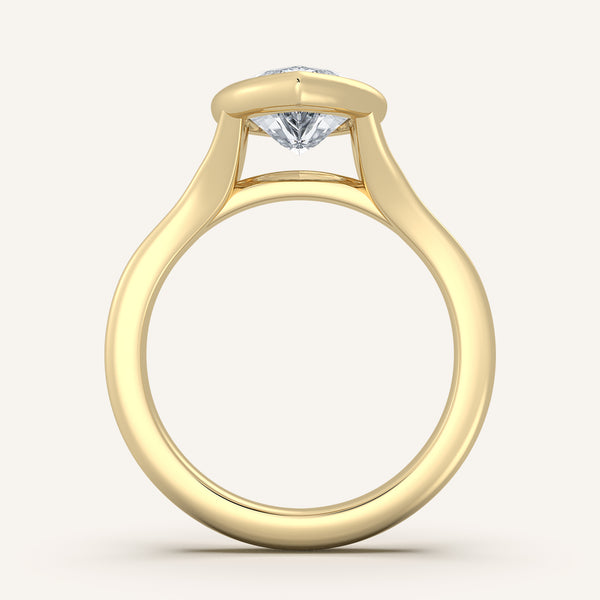 Marquise Split Cathedral Bezel Ring | 18k Yellow Gold