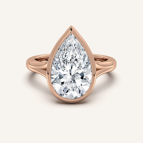 Split Cathedral Bezel | 14k Rose Gold