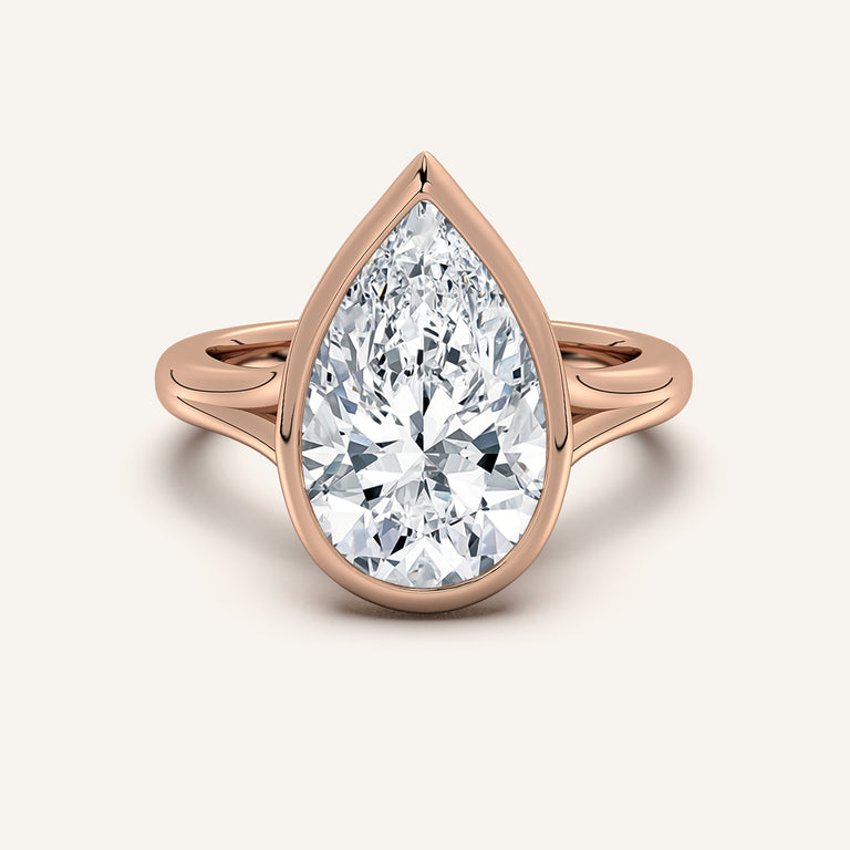 Image for Split Cathedral Bezel Ring | 14k Rose Gold
