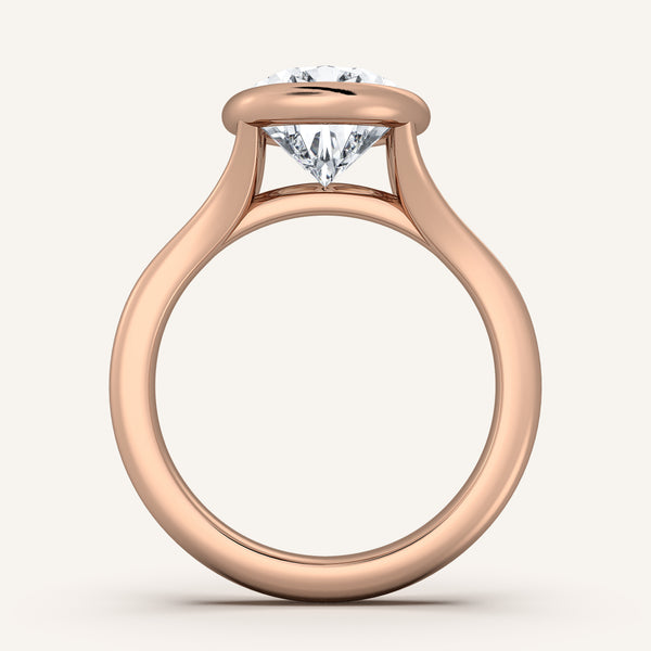 Pear Shape Split Cathedral Bezel Ring | 18k Rose Gold