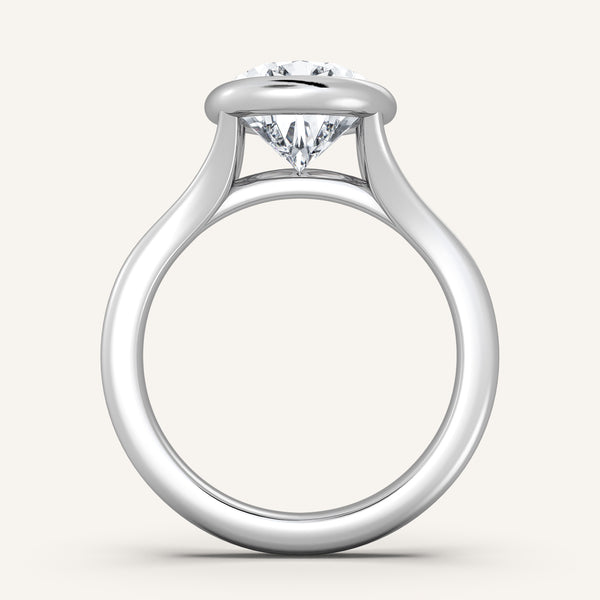 Split Cathedral Bezel | 14k White Gold