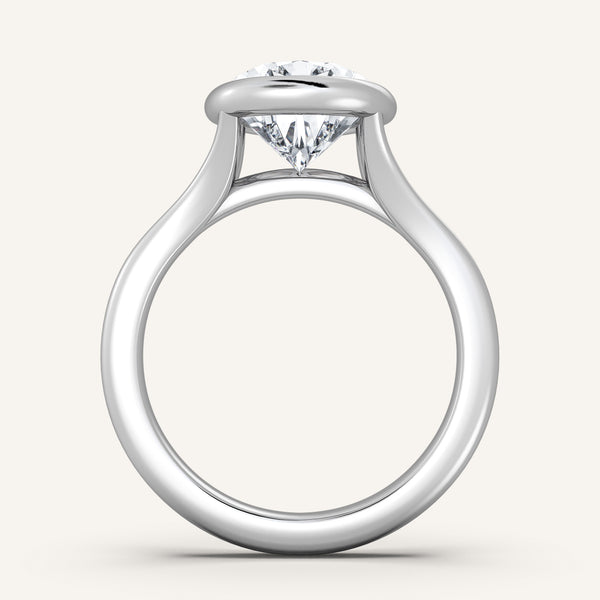 Pear Shape Split Cathedral Bezel Ring | Platinum