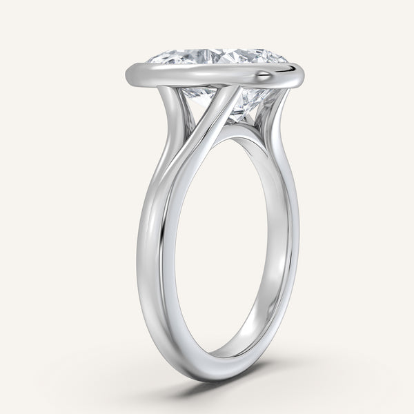 Pear Shape Split Cathedral Bezel Ring | Platinum