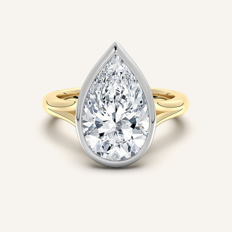 Image for Split Cathedral Bezel Ring | 18k Two Tone