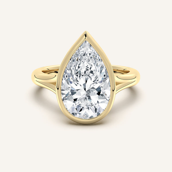 Split Cathedral Bezel | 14k Yellow Gold