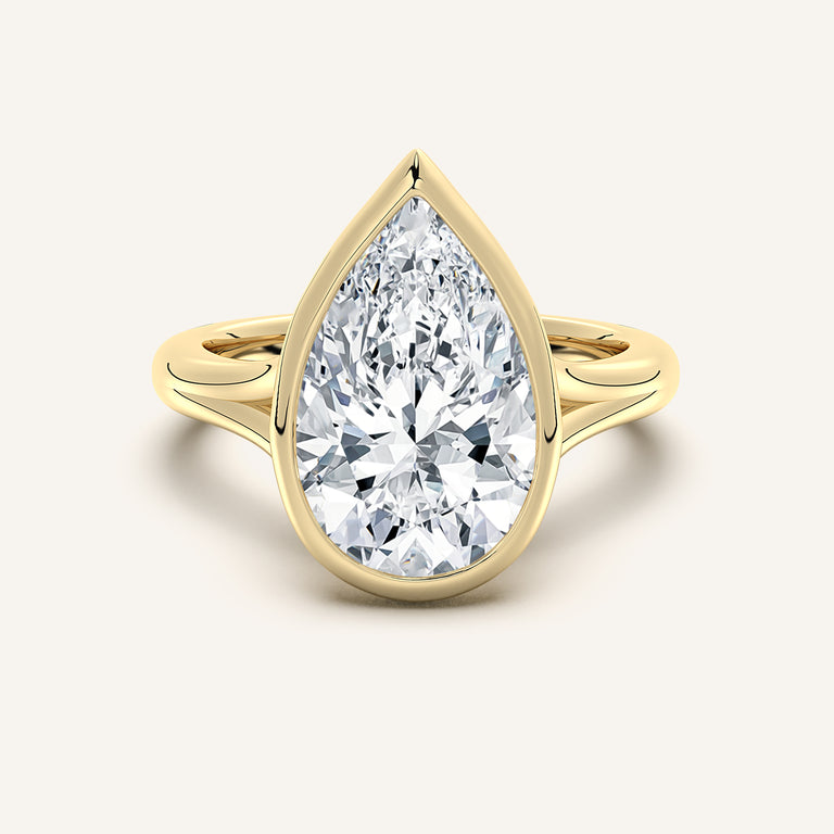 Image for Split Cathedral Bezel Ring | 14k Yellow Gold