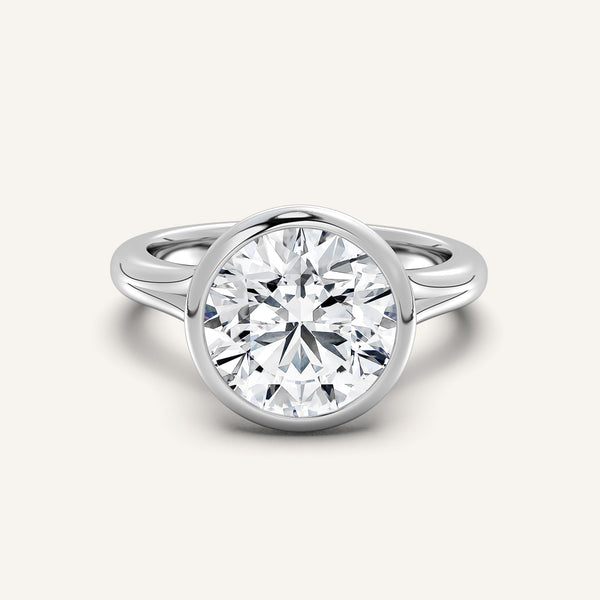 Split Cathedral Bezel | 14k White Gold