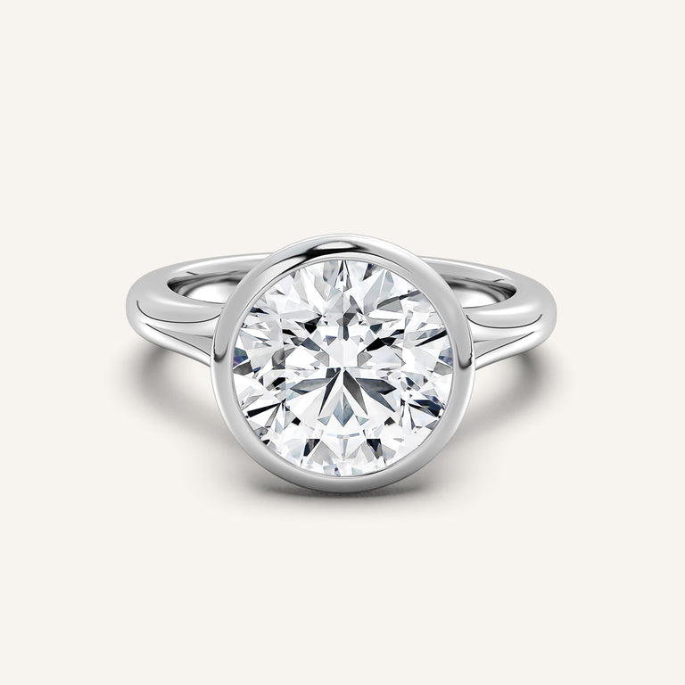 Image for Split Cathedral Bezel Ring | 18k White Gold