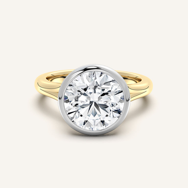 Image for Split Cathedral Bezel Ring | 18k Two Tone