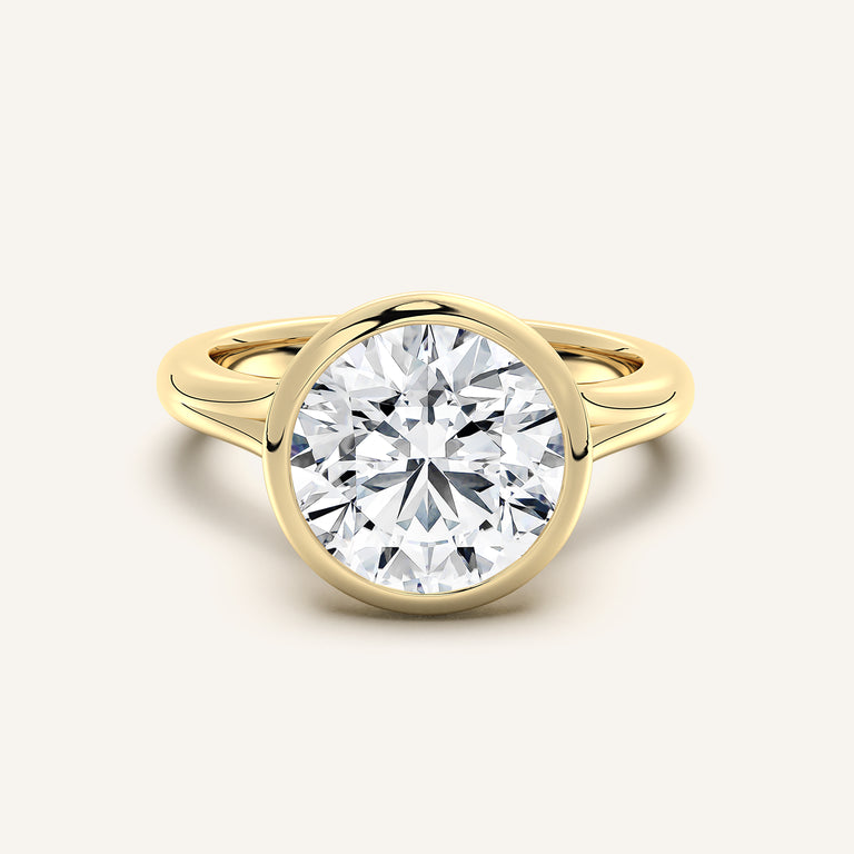 Image for Split Cathedral Bezel Ring | 14k Yellow Gold