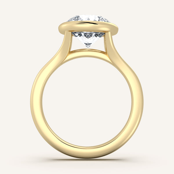 Split Cathedral Bezel | 14k Yellow Gold