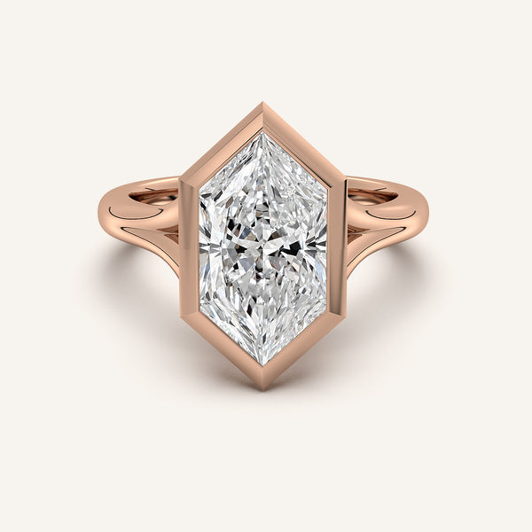 Dutch Marquise Split Cathedral Bezel Ring | 18k Rose Gold