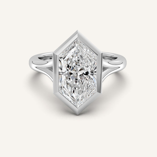 Dutch Marquise Split Cathedral Bezel Ring | Platinum