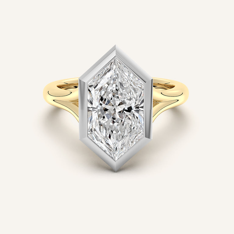 Image for Dutch Marquise Split Cathedral Bezel Ring | 18k Two Tone