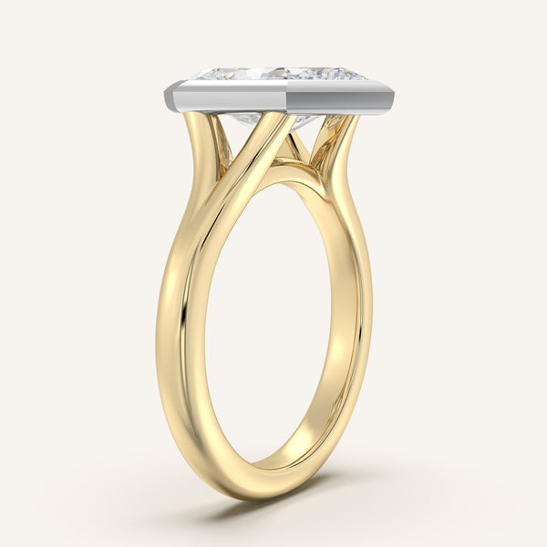 Dutch Marquise Split Cathedral Bezel Ring | 18k Two Tone