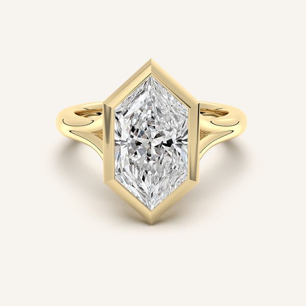 Dutch Marquise Split Cathedral Bezel Ring | 18k Yellow Gold