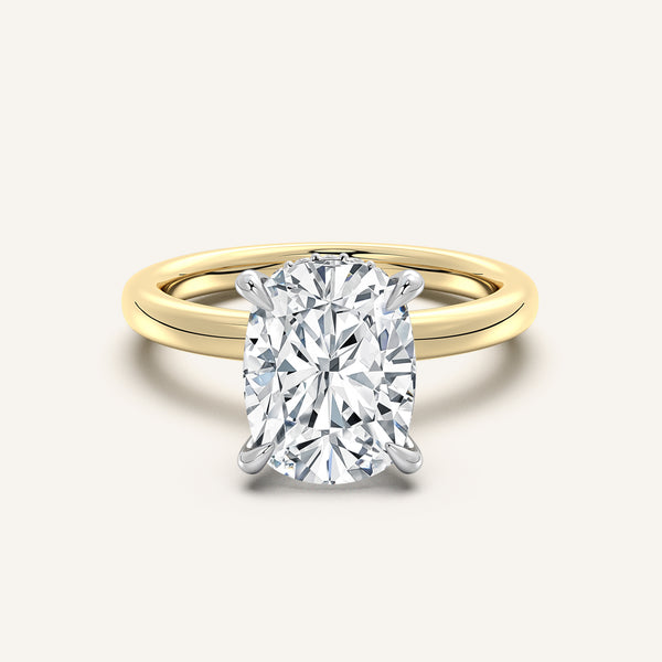 Cushion Cut Eternity Hidden Halo Engagement Ring | Platinum
