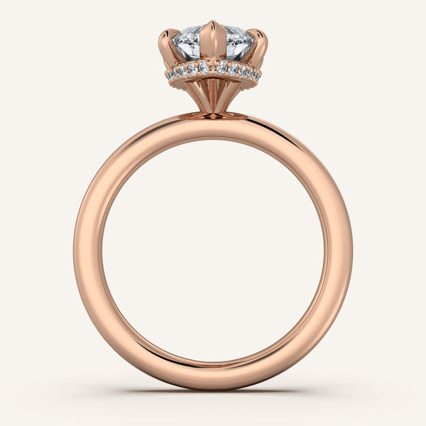 Eternite Hidden Halo Engagement Ring | 18k Rose Gold